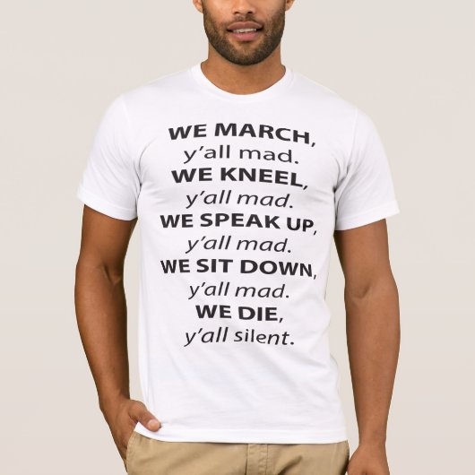 T-shirt On Marche, Kneel, On Parle, Asseyez-Vous Tout Mad (Devant)