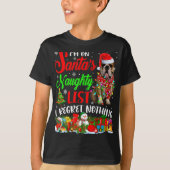 T-shirt On Santas Naughty List Xmas English Bulldog (Devant)