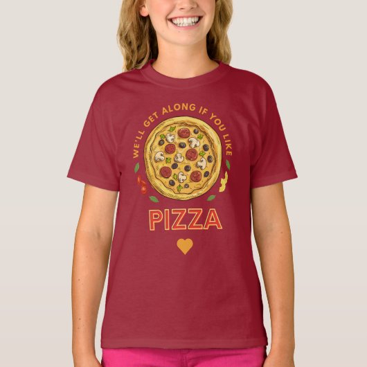 T-shirt On s'entend si tu aimes le slogan de pizza (Devant)