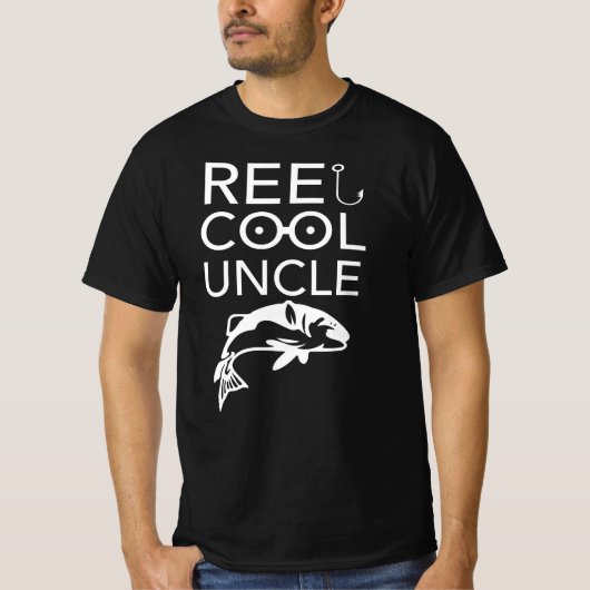 T-shirt Oncle Cool Reel - oncle de pêche Père pas-pas (Devant)