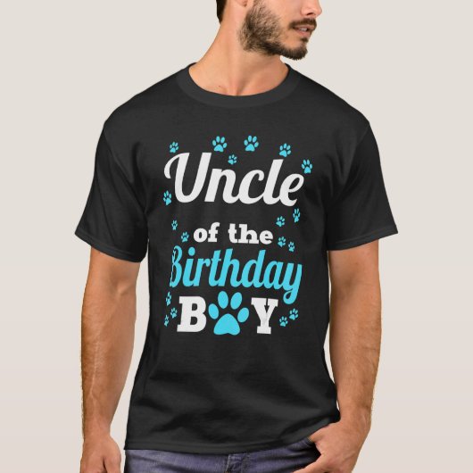 T-shirt Oncle De L'Anniversaire Chien Chien Paw Anniversai (Devant)