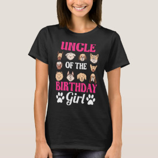 T-shirt Oncle De L'Anniversaire Fille Chien Paw Anniversai