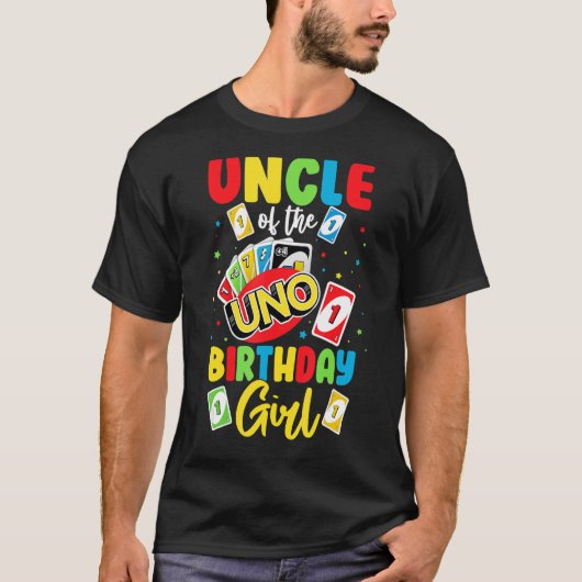 T-shirt Oncle de l'anniversaire fille Uno papa papa papa p (Devant)