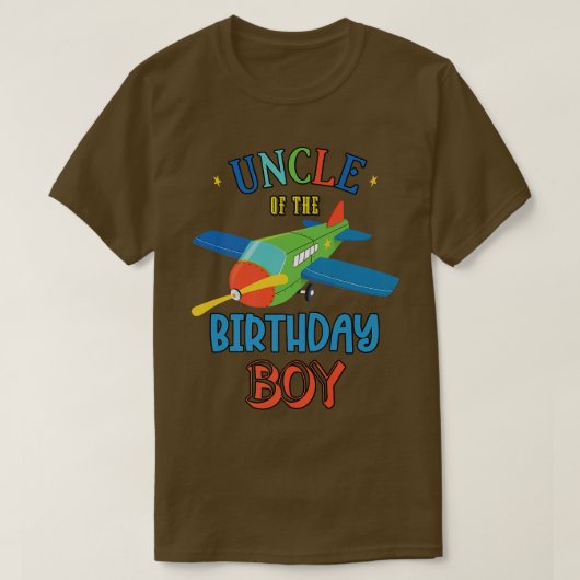 T-shirt Oncle De L'Anniversaire Garçon Avion Thème Corresp (Design devant)