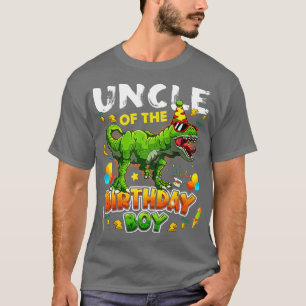 T-shirt Oncle De L'Anniversaire Garçon Dinosaur Oncle Fami