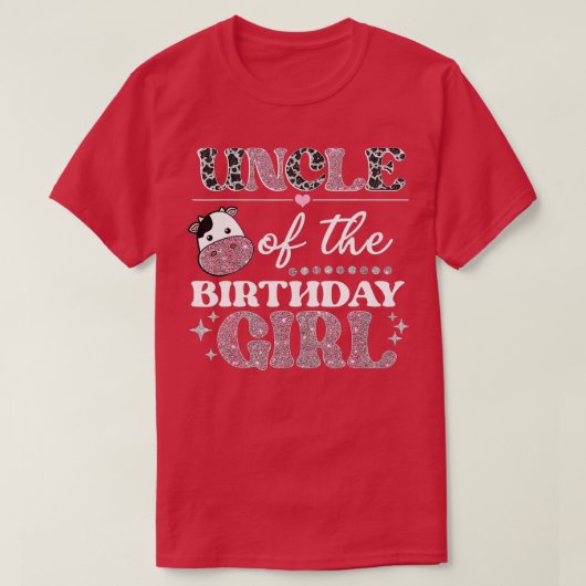 T-shirt Oncle De L'Anniversaire Pour Fille Vache Ferme Ann (Design devant)