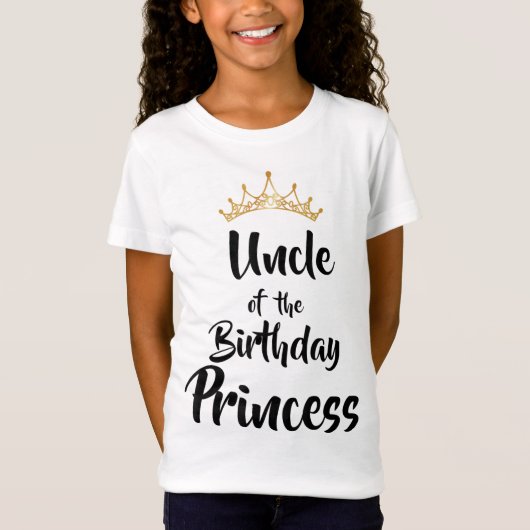 T-Shirt Oncle De L'Anniversaire Princesse Correspondant Fa (Devant)