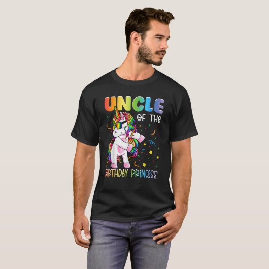 T-shirt Oncle de l'anniversaire Princesse Girl Flossing Un (Devant entier)