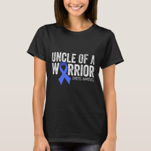 T-shirt Oncle D'Un Guerrier T1D Enfant Diabétique Bleu Rub