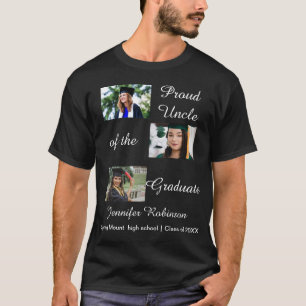 T-shirt Oncle fier du diplômé Photos personnalisées Nom