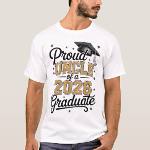 T-shirt Oncle fier d'un diplômé de 2026 Or Diplômé