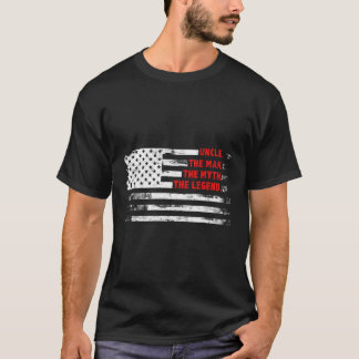 T-shirt Oncle Le Mythe Légende Drapeau Américain Usa Fathe