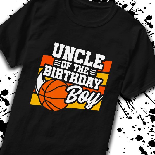 T-shirt Oncle of Birthday Boys Basketball Anniversaire