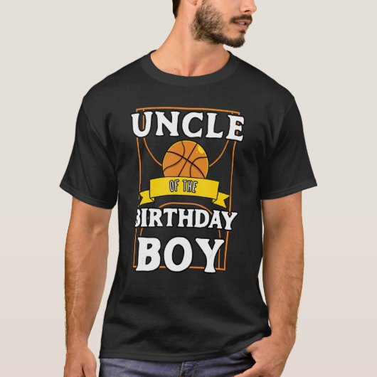 T-shirt Oncle Of The Birthday Baller Basketball Anniversai (Devant)