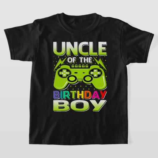 T-shirt Oncle Of The Birthday Boy Matching Video Gamer Bir (Poser)
