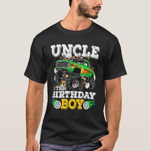T-shirt Oncle Of The Birthday Boy Monster Truck Anniversai (Devant)