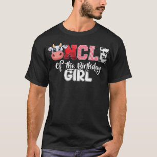 T-shirt Oncle of the Birthday Girl Cow Family Cow Farm Mat