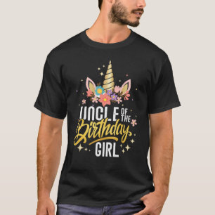 T-shirt Oncle Of The Birthday Girl Funny Unicorn Horn Grap