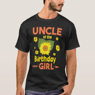 T-shirt Oncle Of The Birthday Sunflower Girl Joyeux Jour à