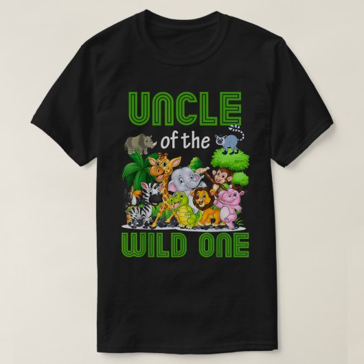 T-shirt Oncle of the Wild One Zoo Anniversaire Safari Jung (Design devant)