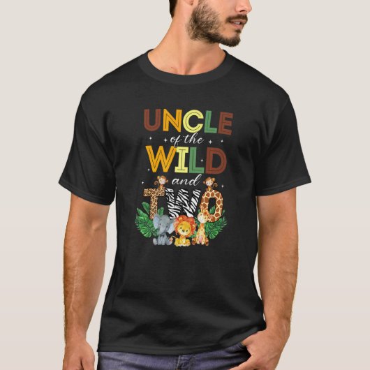 T-shirt Oncle Of The Wild Two Zoo Anniversaire Safari Jung (Devant)