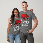T-shirt Oncle Ours Pajama de Noël Buffle Rouge Plaid (Unisexe)