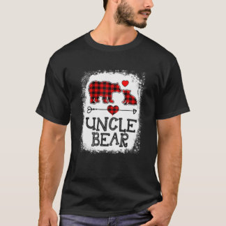 T-shirt Oncle Ours Pajama de Noël Buffle Rouge Plaid Fami