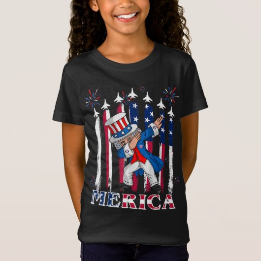 T-Shirt Oncle patriotique Sam Dabbing 4 juillet (Devant)
