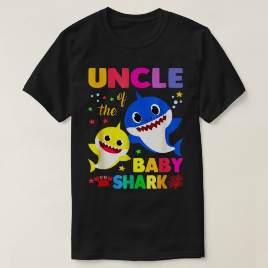 T-shirt Oncle requin Oncle requin Famille de requins Fête  (Design devant)
