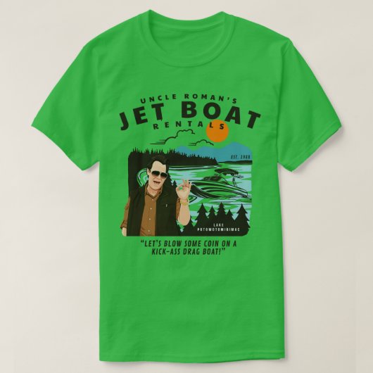 T-shirt Oncle Romans Jet Boat Rentals Est 1988 (Design devant)