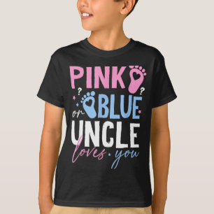 T-shirt Oncle rose ou bleu aime la révélation du sexe nouv