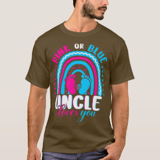 T-shirt Oncle rose ou bleu vous aime Genre Reveal Party F