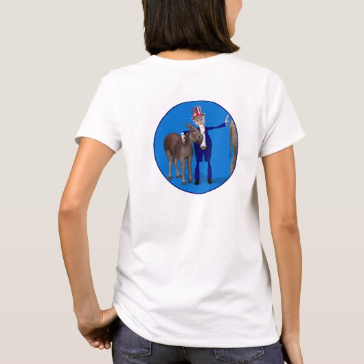 T-shirt Oncle Sam aime les ânes (Dos)