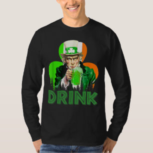 T-shirt Oncle Sam Boire toute la journée Bière irlandaise