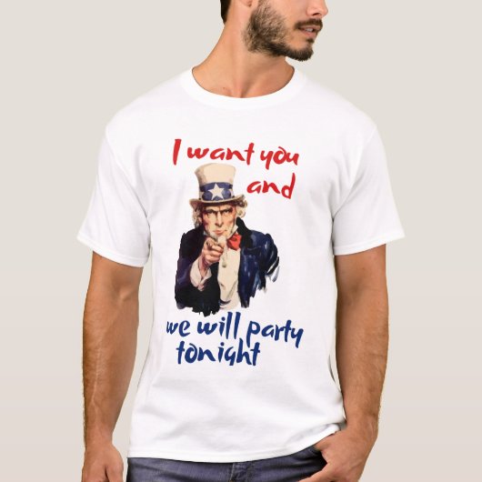 T-shirt Oncle Sam chemise conçue (Devant)