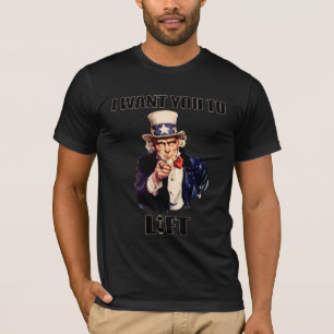 T-shirt Oncle Sam du gym motivant Je veux que vous soulevi