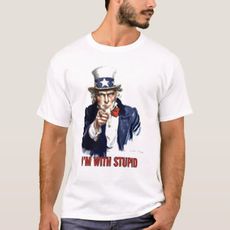 T-shirt Oncle Sam - je suis avec stupide