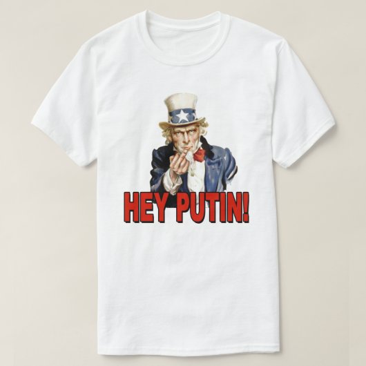 T-shirt Oncle Sam Middle Finger Hey Poutine (Design devant)