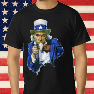T-shirt Oncle Sam patriotique vintage avec chapeau à étoil