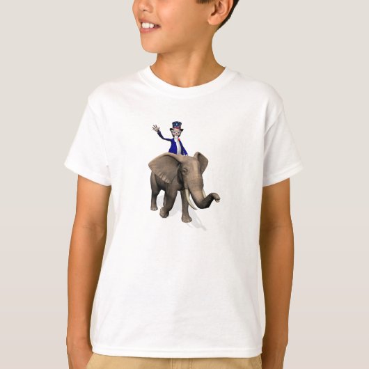 T-shirt Oncle Sam Riding On Elephant (Devant)