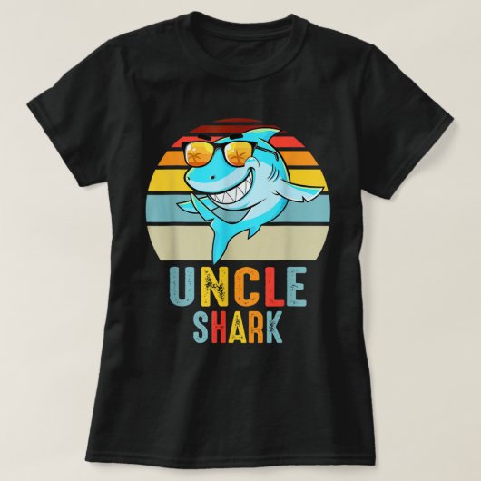 T-shirt Oncle Shark Shirt Shark Family Joyeuse fête des mè (Design devant)