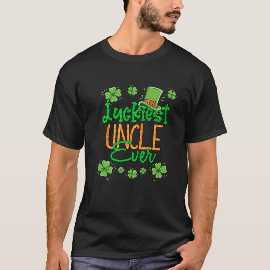 T-shirt Oncle St Patrick Day Luckiest Uncle Ever St Patron (Devant)