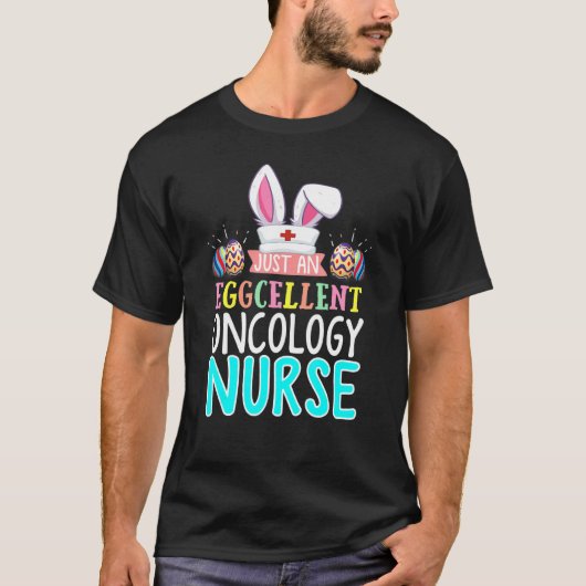 T-shirt Oncologie Éggérante Infirmière Lapin Pâques oreill (Devant)
