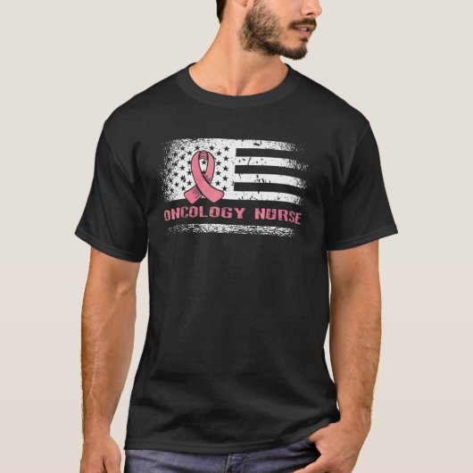 T-shirt Oncology Nurse American Flag Infirmière horizontal (Devant)