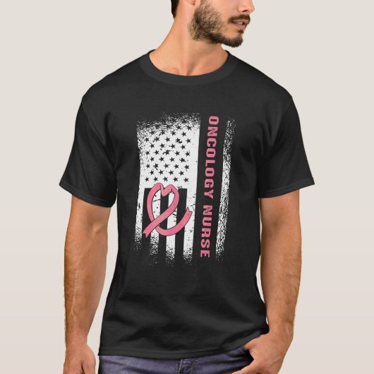 T-shirt Oncology Nurse American Flag Vertical Nurse 1 (Devant)