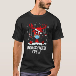 T-shirt Oncology Nurse Crew Plaid Reindeer Santa Hat Nursi