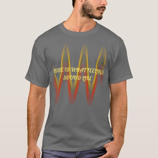 T-shirt ondes de musique vintage (Devant)