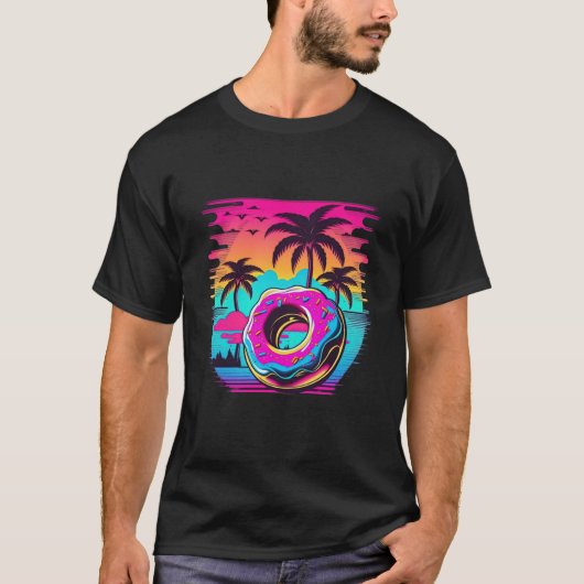 T-shirt Ondes Synthwave 80s Rétrowave esthétique 1 (Devant)