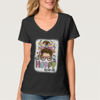 T-shirt One Hoppy Dietary Aide Leopard Bunny Messy Bun Eas