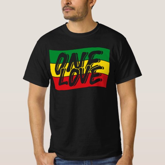 T-shirt One Love Drapeau Reggae Rasta (Devant)
